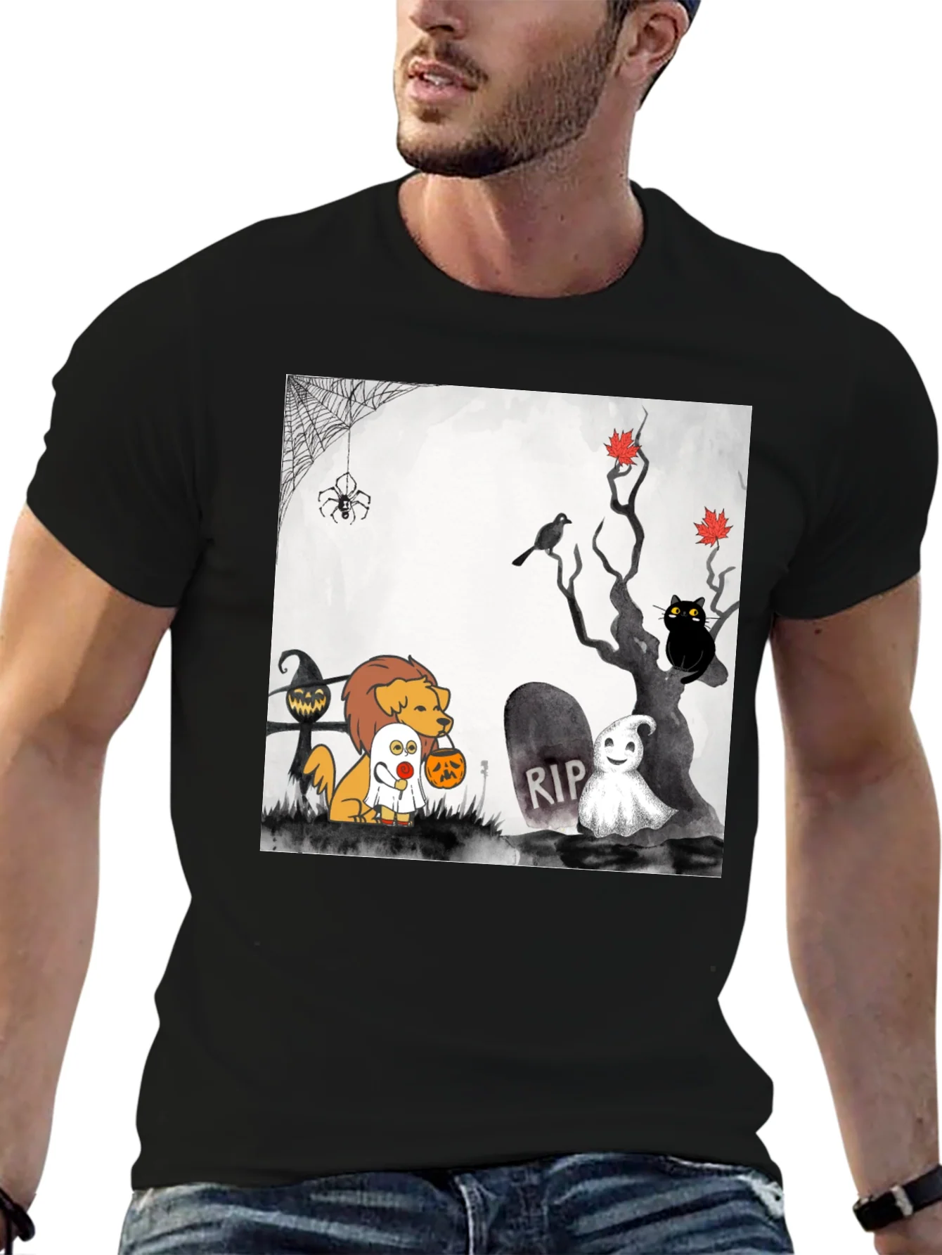 Halloween Dog Cartoon T-Shirt