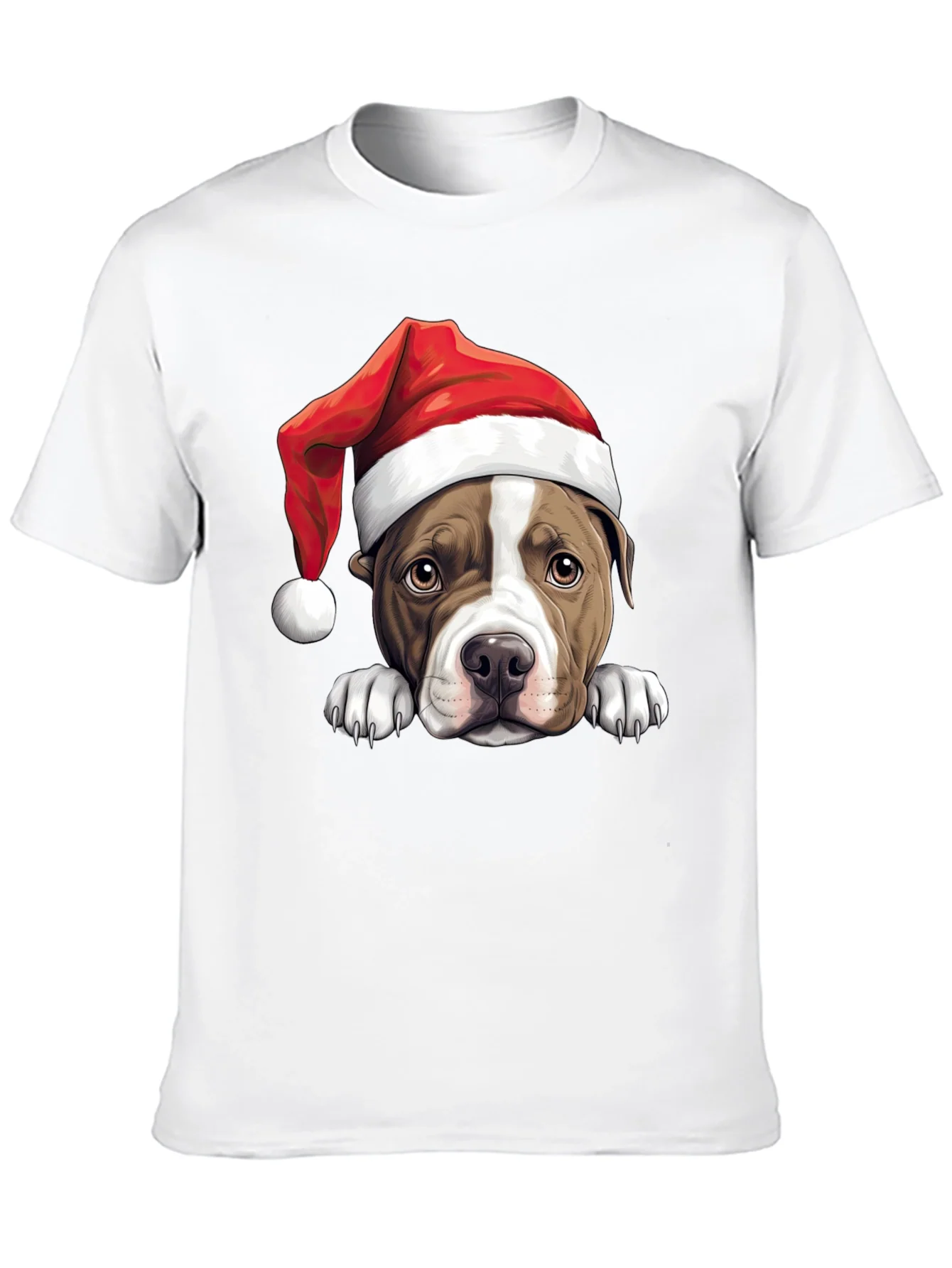 Dog in Santa Hat Graphic Tee
