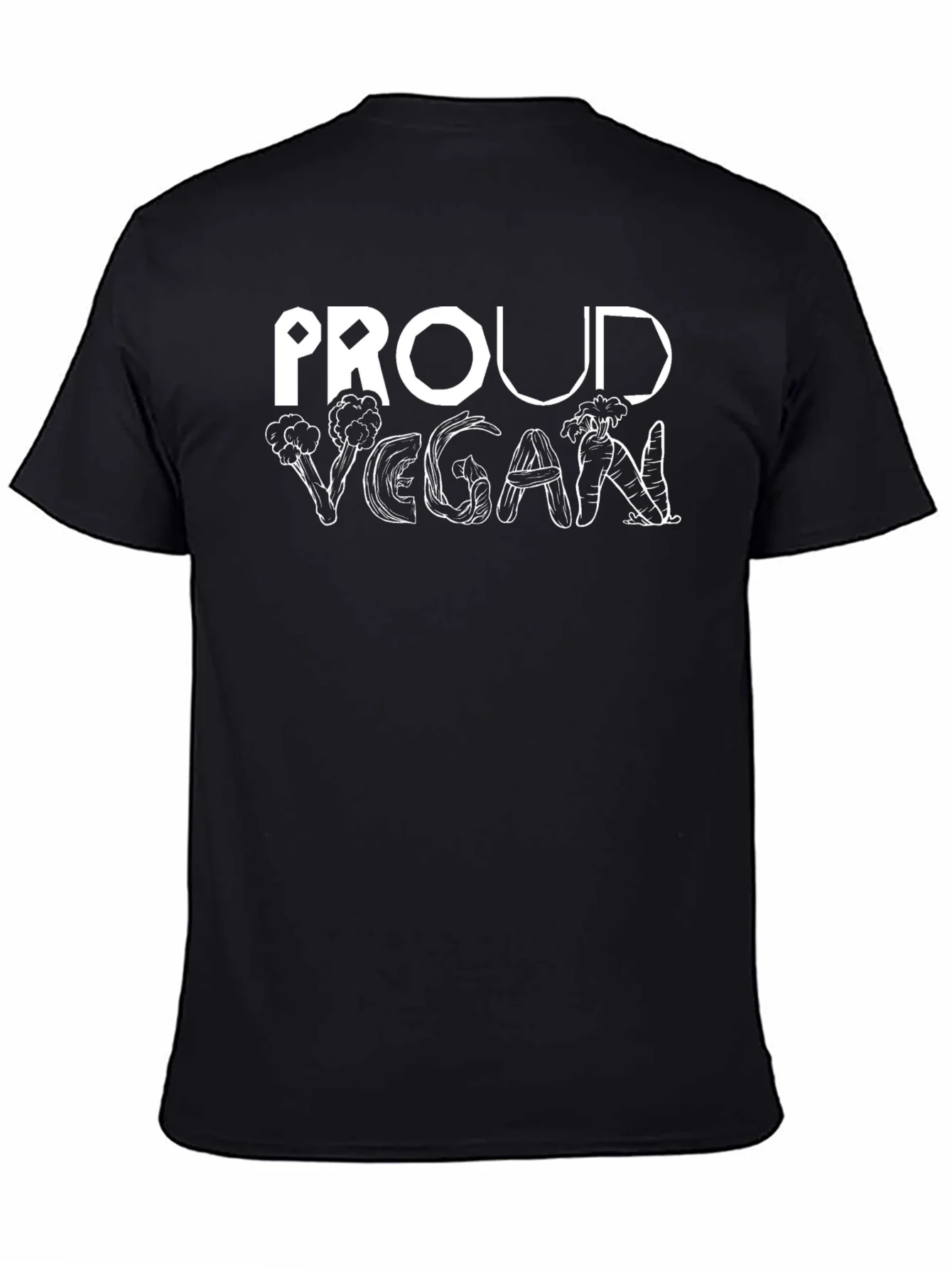 Proud Vegan T-Shirt: Vegetable Letter Design Unisex