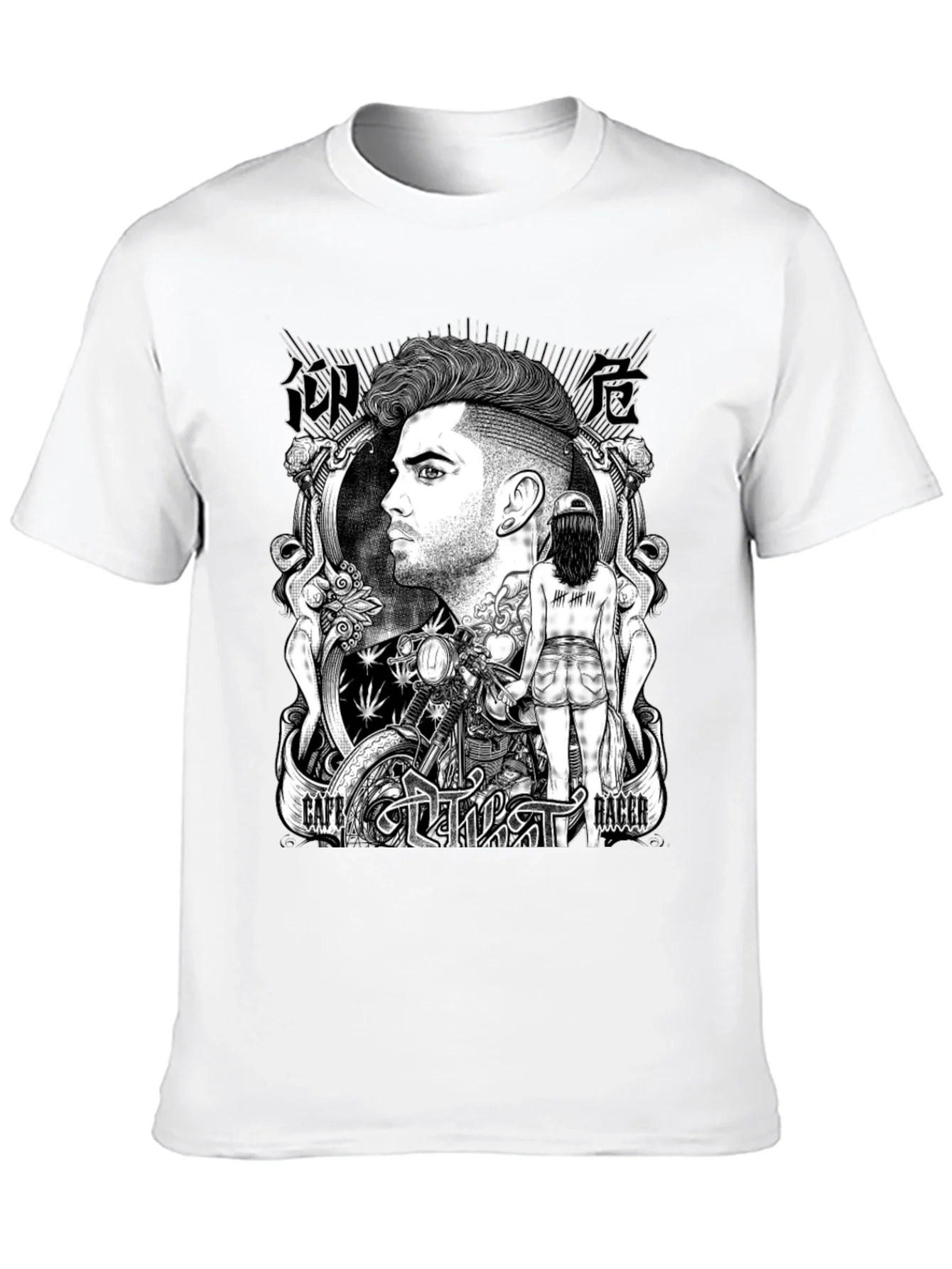 Cafe Racer Graphic T-Shirt - Black Cotton Tee