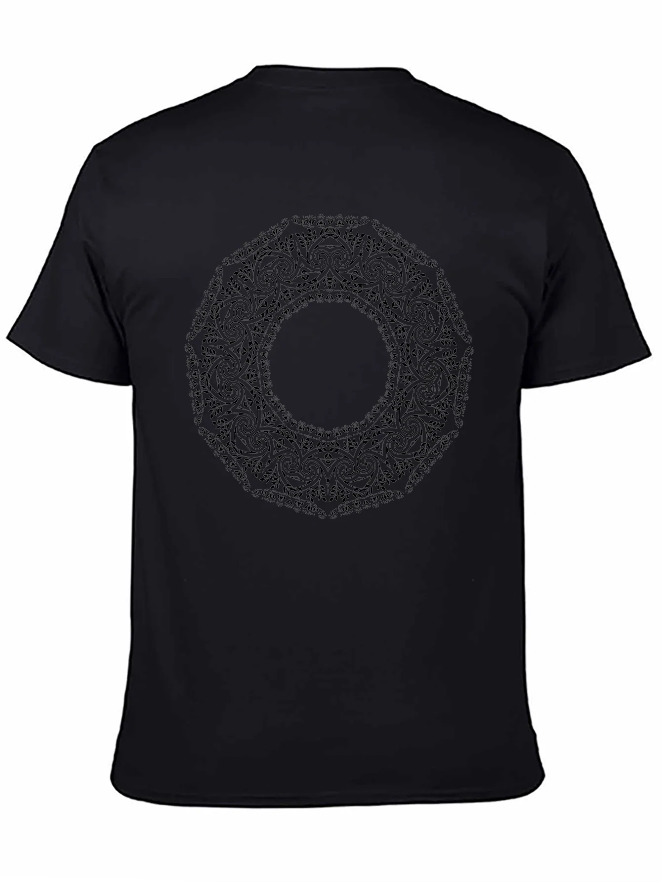 Mens Black Mandala Graphic T-Shirt